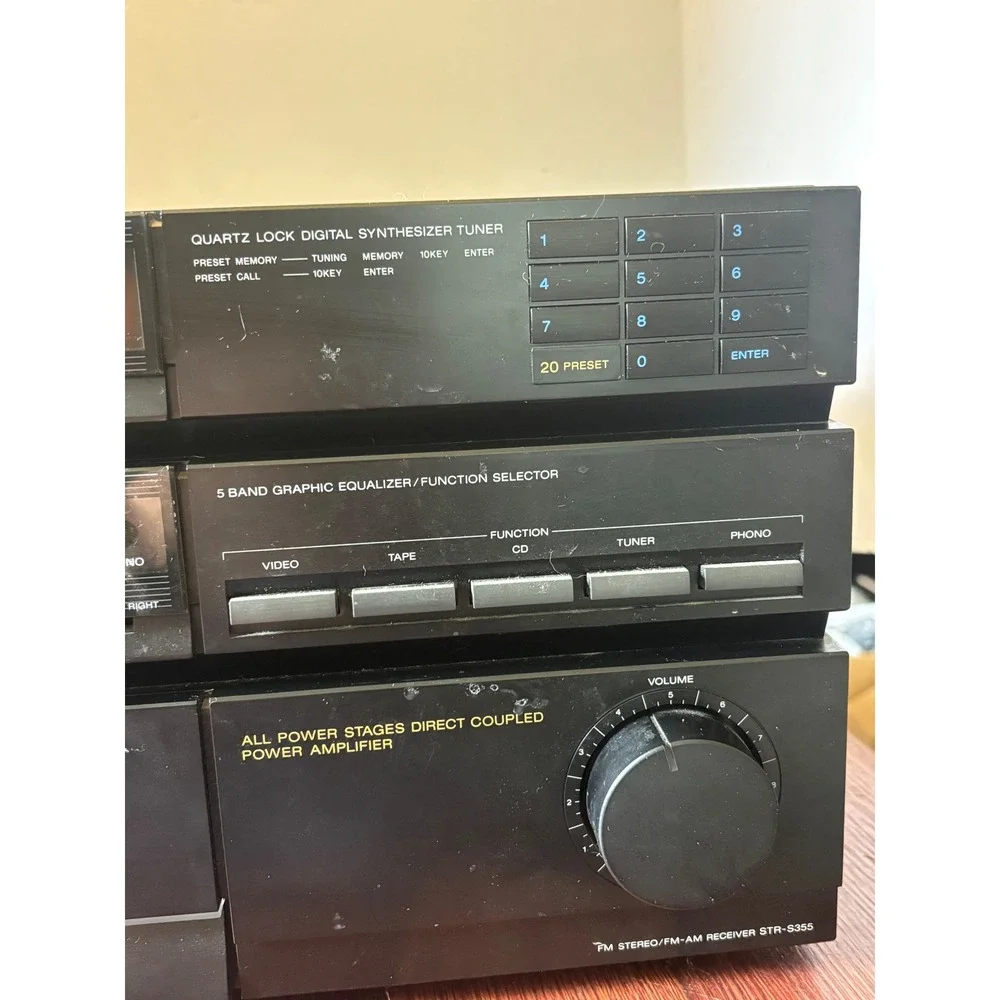Sony STR-S355 FM Stereo AM Receiver Graphic Equalizer Parts Repair Vintage Black
